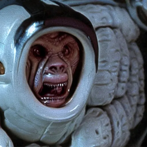 Prompt: still frame shot of the thing alien from john carpenter's the thing ( hyperrealistic, great detailed, good quality, greatly illustrated, photo - realistic )