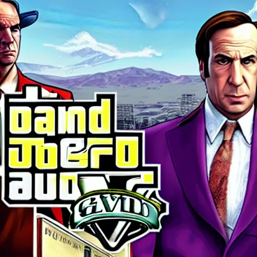 Prompt: saul Goodman, grand theft auto, cover art, very very very high quality