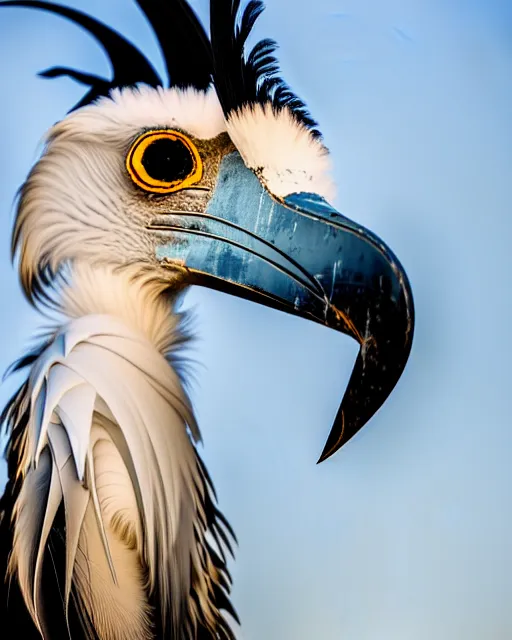 Image similar to closeup picture of secretary bird in savannah, captured on iphone, dlsr, photography