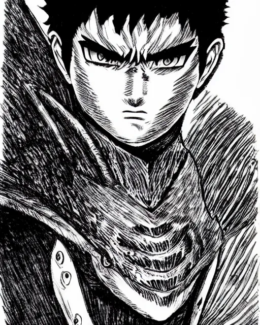 Berserk Guts Japanese Art Drawing by Anime Art - Pixels