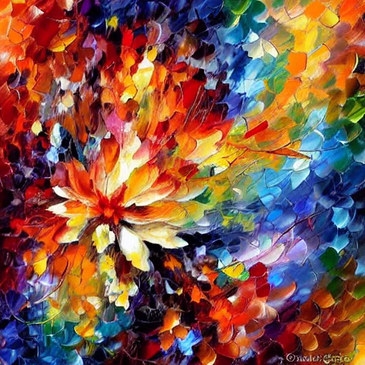 Image similar to fractal artwork by missy gainer at deviantart, style of leonid afremov