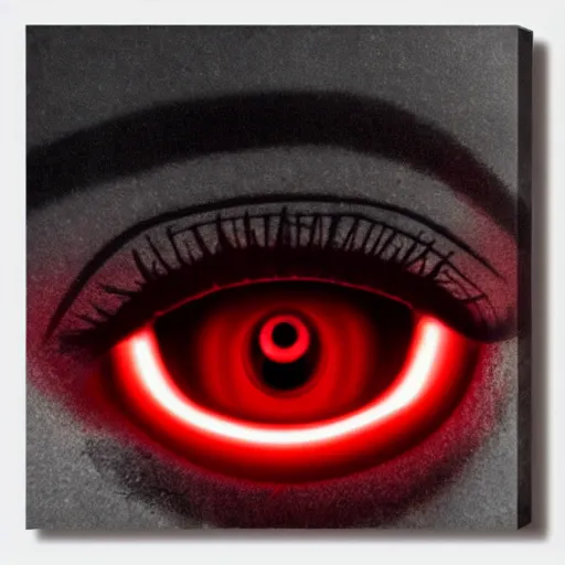 Image similar to a man with red glowing eyes