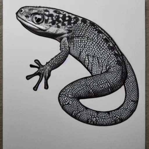 Prompt: drawing of a gecko, pencil, basic, outline