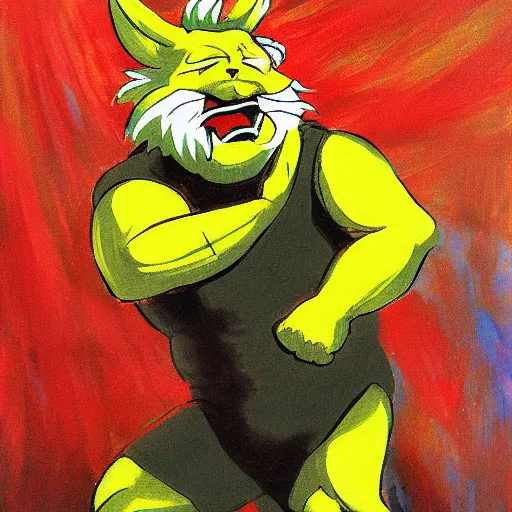 Prompt: dave chizzy chisnall as snarf from thundercats, as painted by claude monet