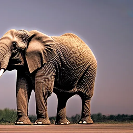 Prompt: an elephant without a trunk nor ears