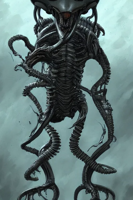 Prompt: xenomorph movie concept by micheal kutsche