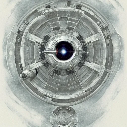 Image similar to design only, white background, symmetry, starship enterprise, by jean - baptiste monge