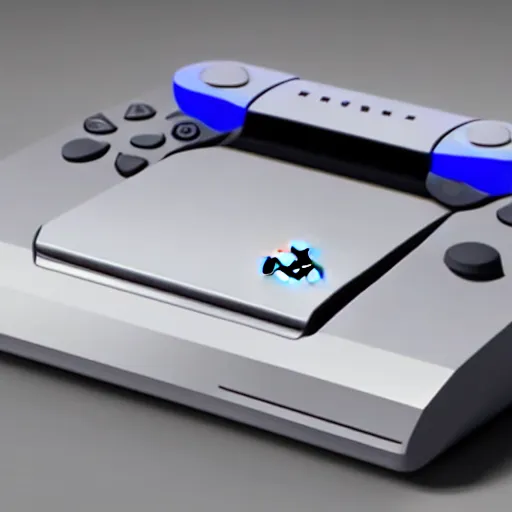 Prompt: leaked playstation 6 console concepts design, sci - fi console tech