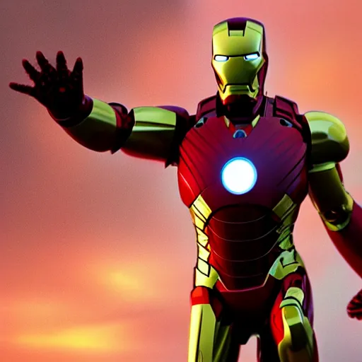 Prompt: a photorealistic painting of Iron Man 3D render