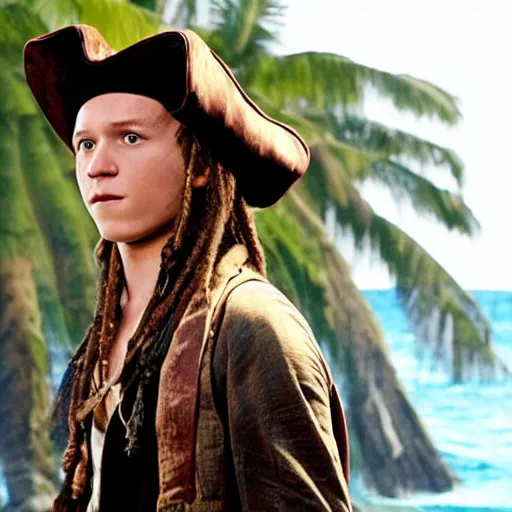 Image similar to Tom Holland in pirates in the Caribbean