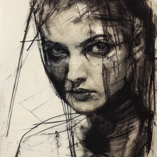 Guy Denning, drawn by Guy Denning, Portrait of a woman | Stable Diffusion