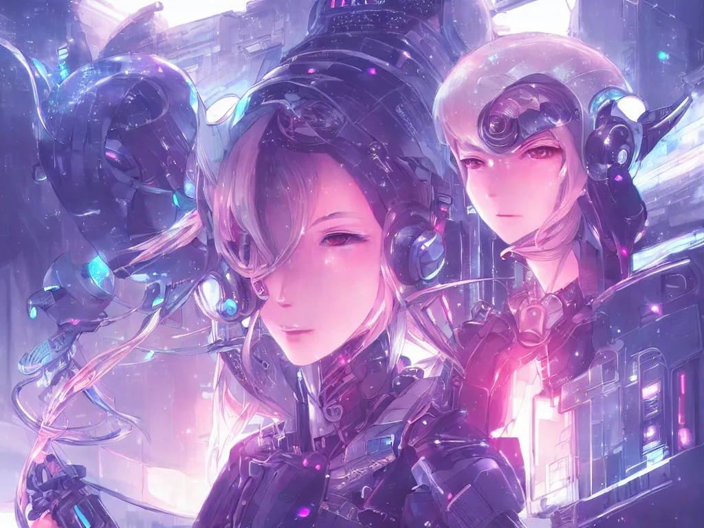 Image similar to portrait anime visual of futuristic female cyber airforce, on neon light tokyo snowy rooftop, ssci - fi and fantasy, intricate and very beautiful, human structure, concept art, sharp focus, anime illustration by serafleur and rossdraws and luxearte and magali villeneuve, frostine engine