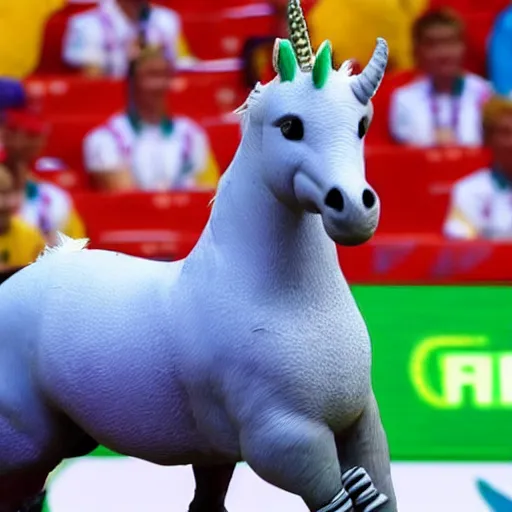 Prompt: Unicorns winning the FIFA World Cup