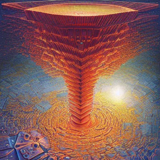 Prompt: heavenly futuristic numerical galaxy hexagon thrush basin pinot copper , by Alejandro Jodorowsky and Peter Gric and Warwick Goble , cyberpunk , groovy , surrealist