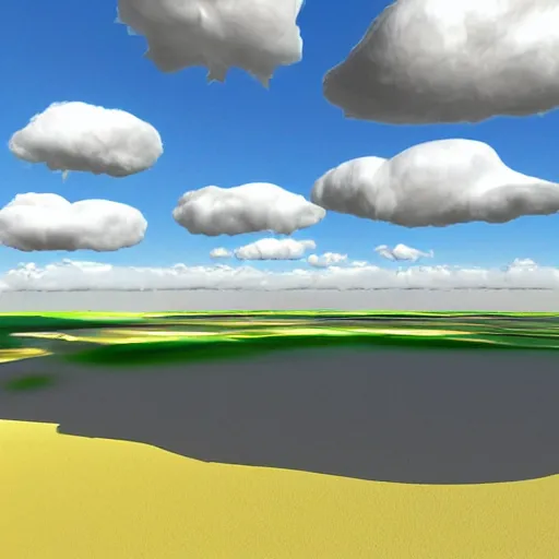 Image similar to 3 d clouds, sunny day