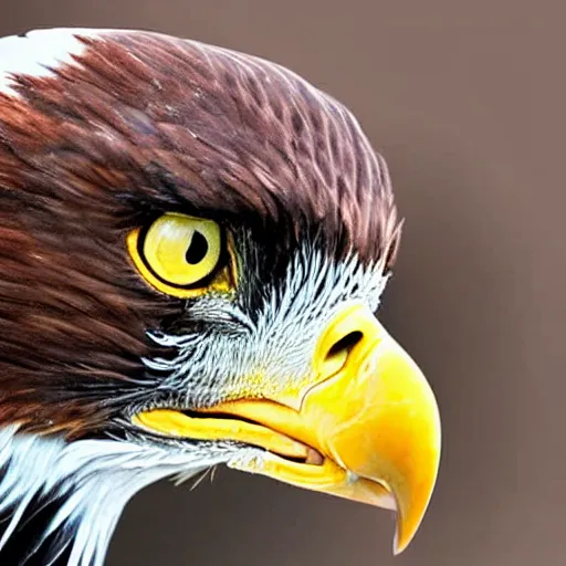 Image similar to extremely detailed cartoon eagle looking directly into camera