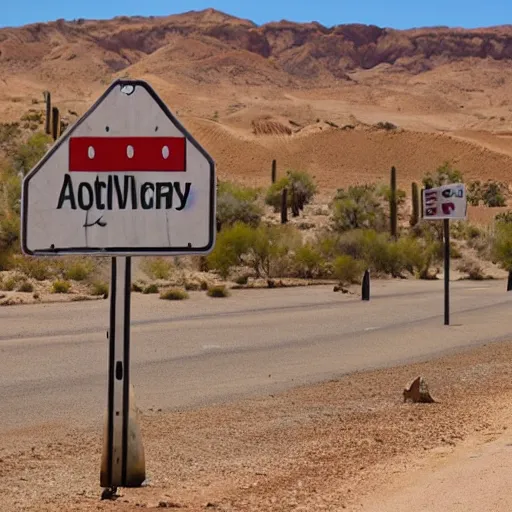 Image similar to many traffic signs in the desert