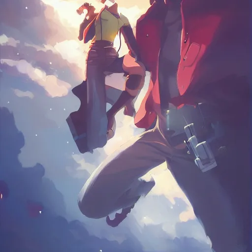 Image similar to hero world cowboy bebop, behance hd by jesper ejsing, by rhads, makoto shinkai and lois van baarle, ilya kuvshinov, rossdraws global illumination