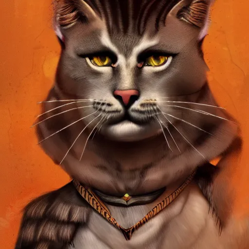 Image similar to illustration of the roman emperor augustus neko man half cat, character design, art station, epic, elegant, masterpiece of nico marlet