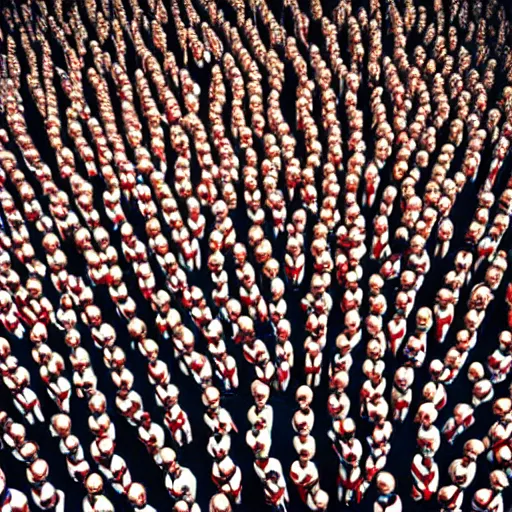 Image similar to hyperrealistic photography of highly detailed where's wally? by caravaggio wiew from above