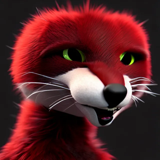 Image similar to furry - male - red - black - weasel - geistcaller - fursona uhd ue 5 visual novel pc game expressions, photorealistic