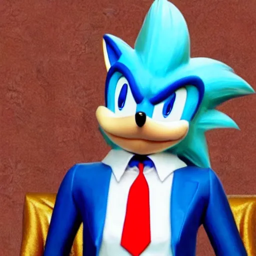 Prompt: Colonel Sanders fused with Sonic the Hedgehog