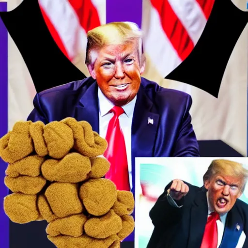 Prompt: trump as six pounds of shit in three pound bag