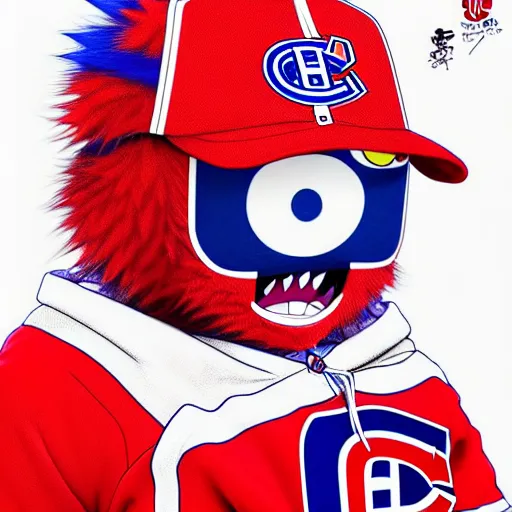 Image similar to anime Portrait of Youppi the Habs Montreal Canadiens Mascot as a very cute powerful and friendly pokemon, highly detailed anime, smooth, sharp focus, dynamic lighting, intricate, trending on ArtStation, illustration pokemon, art by WLOP