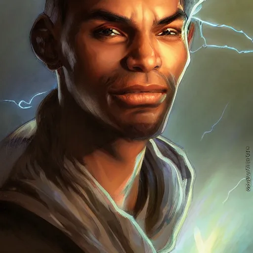 Image similar to character concept, portrait, symmetrical head - on centralized, laughing young man with dark cape. detailed, high quality, dynamic lightning, fantasy, scenematic. artwork by artgerm, wlop, alex ross, greg rutknowski, alphonse mucha