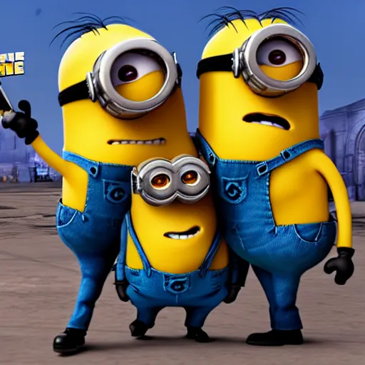 Image similar to despicable me minions playing counter strike; global offensive, game screenshot