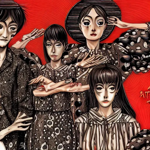 Image similar to drops, trending on artstation, junji ito 4 k