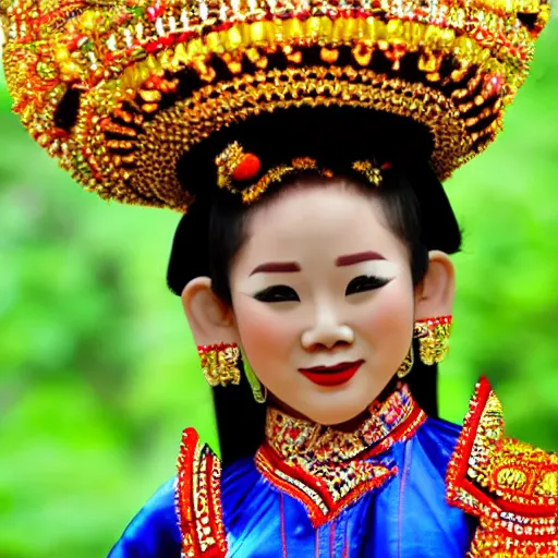 Prompt: big head Thai traditional dance