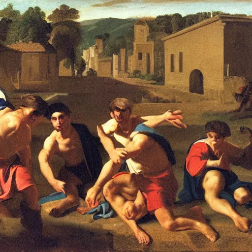 Prompt: me and the boys at 3 am looking for beans, cinematic, sharp, crisp, nicolas poussin