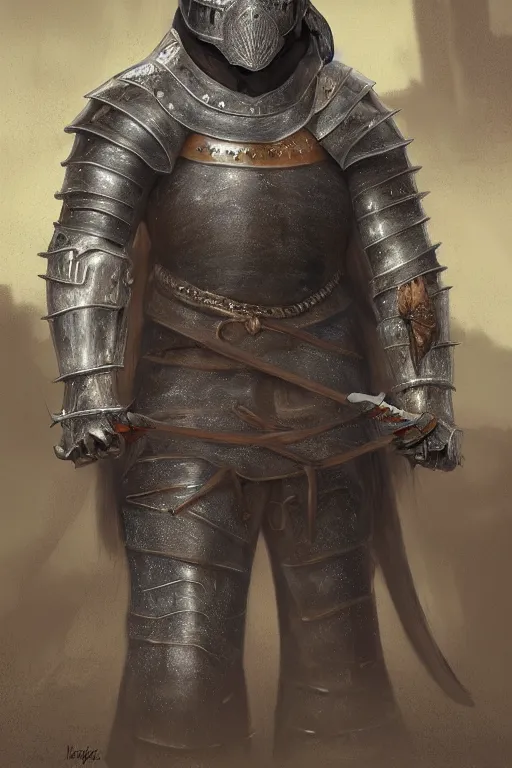 Prompt: a matte painting portrait of a medieval bear knight