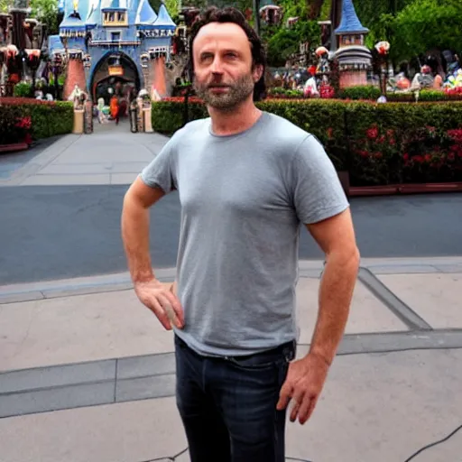 Prompt: andrew lincoln in disneyland