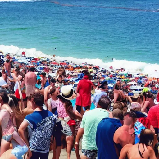 Prompt: where's wally at the beach