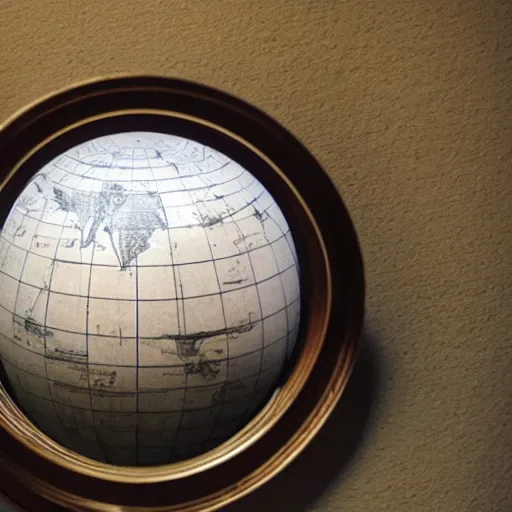 Image similar to the globe looking at itself in the mirror