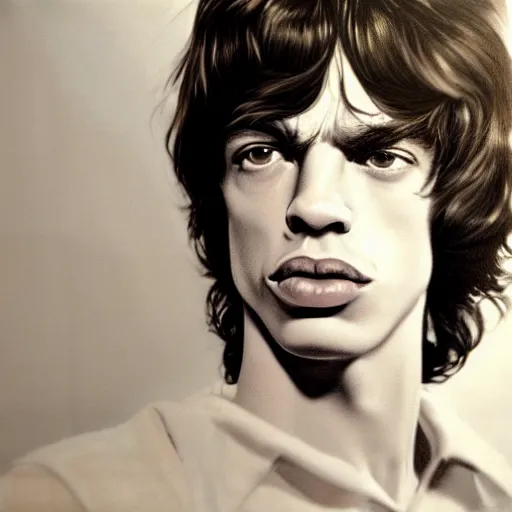 Image similar to late 1 9 6 0 s portrait photograph young mick jagger with short hair, young mick jagger with very short hair, extremely short hair, short hair, realistic hyperrealistic 4 k resolution 8 k resolution highly detailed very detailed extremely detailed hd quality detailed face very detailed face extremely detailed face trending on artstation
