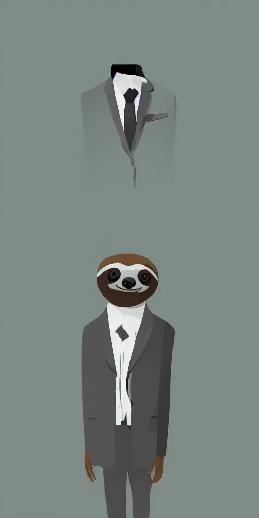 Image similar to a sloth in a suit illustration, procreate on behance