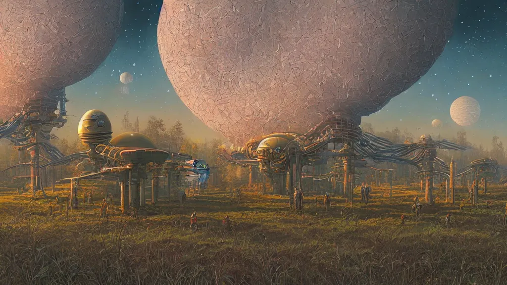 Image similar to An Alien Megastructure by Michael Whelan and simon stålenhag