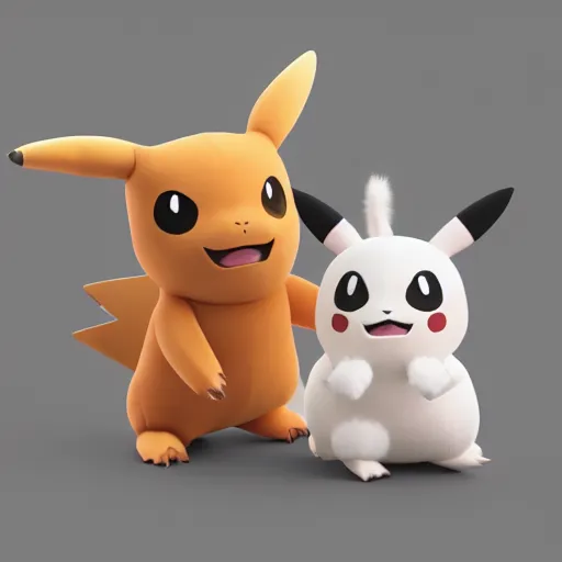 Prompt: pokemon cutie stuffed animal friends, unreal ungine 5, octane render, cinema 4 d