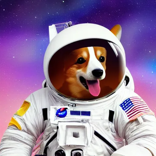 Prompt: a corgi astronaut on mars, high quality digital art