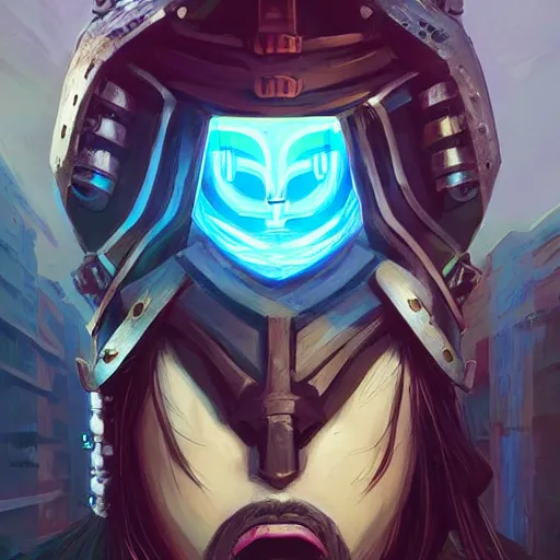 Image similar to cyberpunk viking helmet mask warrior goddess robot ninja fantasy, art gta 5 cover, official fanart behance hd artstation by jesper ejsing, by rhads, makoto shinkai and lois van baarle, ilya kuvshinov, ossdraws