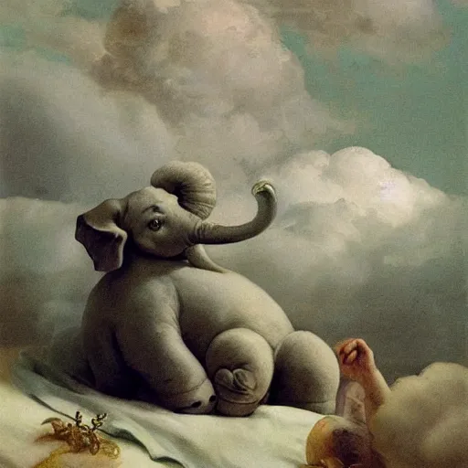 salvador dali elephants with trumpets