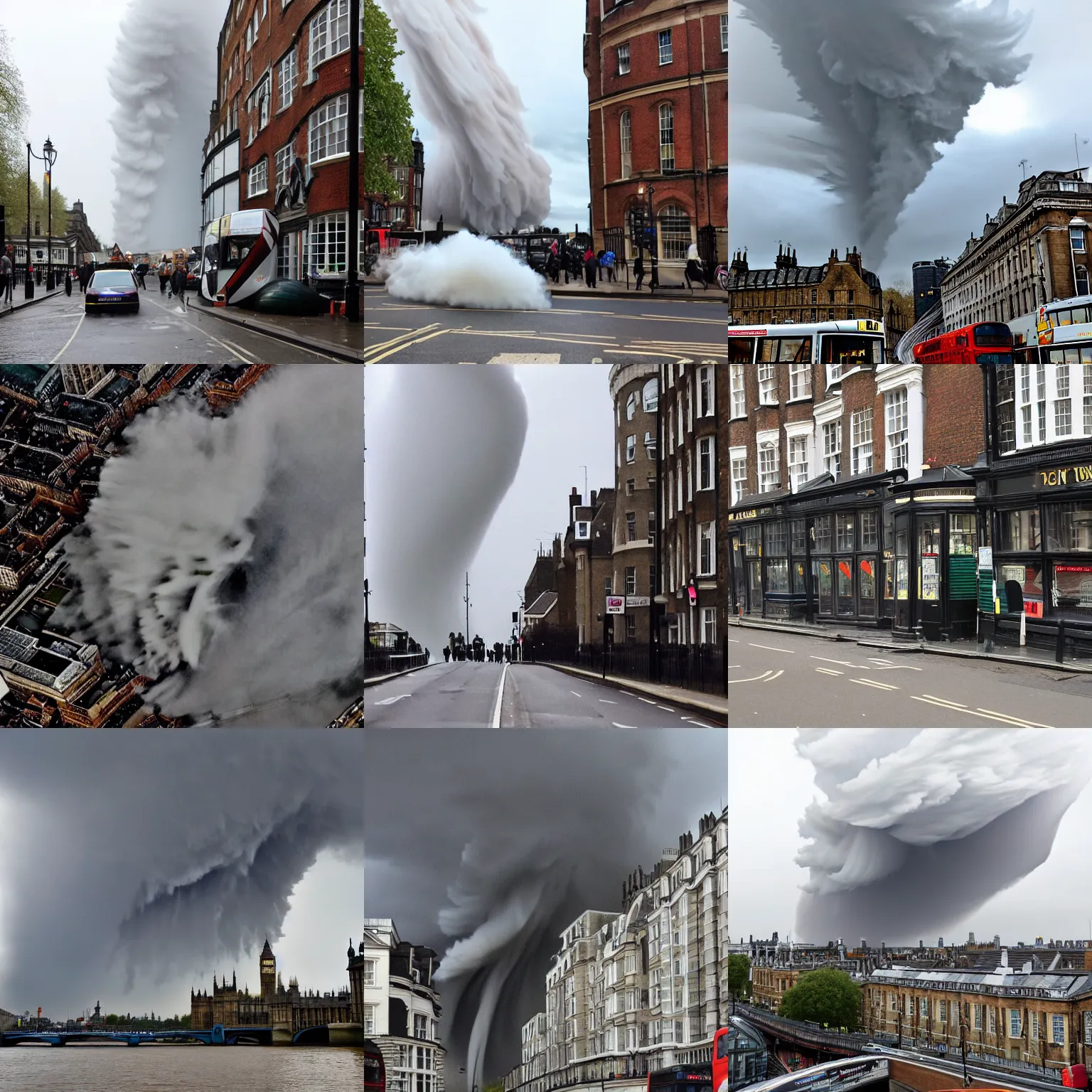 Prompt: tornado in london