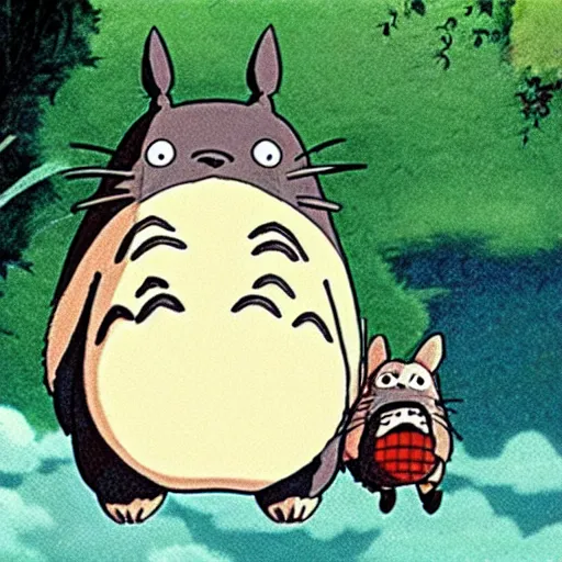 Image similar to a still from studio ghibli my neighbor totoro, animated movie,