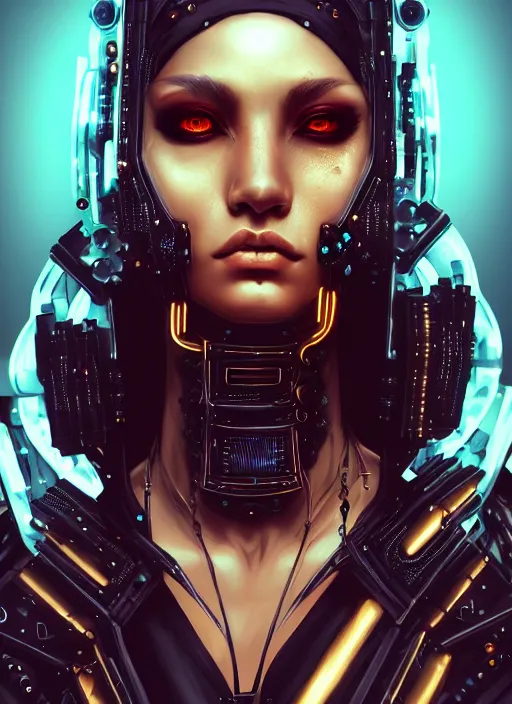 Image similar to soft lustrous ebony biotech raver gutter punk gothic cyborg, golden ratio, details, scifi, fantasy, cyberpunk, intricate, decadent, highly detailed, digital painting, octane render, artstation, concept art, smooth, sharp focus, illustration, art by artgerm, loish, wlop