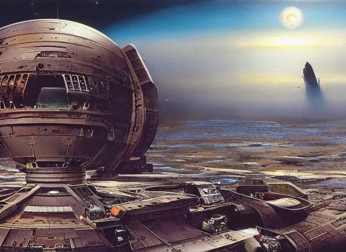 Prompt: empty, cinematic matte painting, peter elson, chris foss, john berkey, jim burns, terran trade authority