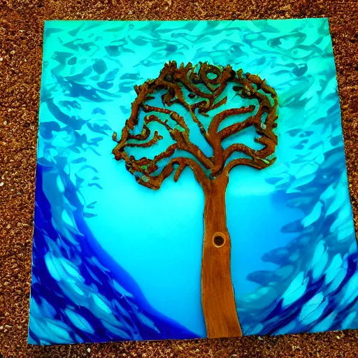 Prompt: tree made of ocean