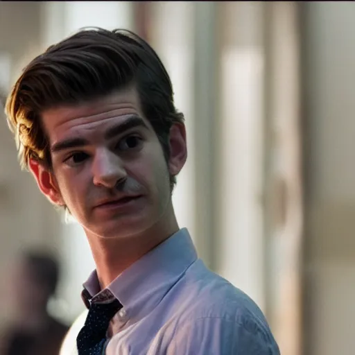 Prompt: film still of Andrew Garfield as Hughie Campbell in the Boys (2022 show), 4k, film grain